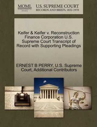 Keifer & Keifer v. Reconstruction Finance Corporation