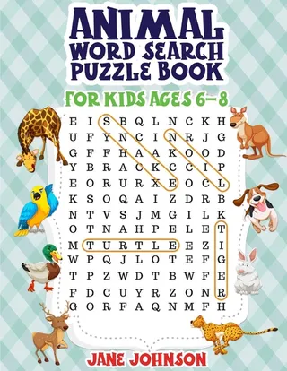 Animals Word Search Puzzle Book For Kids