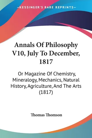 Annals Of Philosophy V10, July To December, 1817