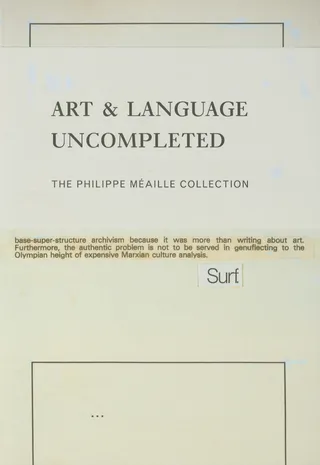 Art & Language Uncompleted
