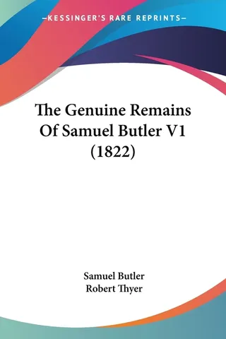 The Genuine Remains Of Samuel Butler