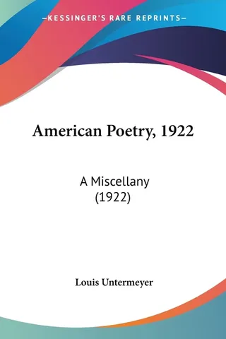 American Poetry, 1922