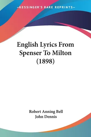 English Lyrics From Spenser To Milton