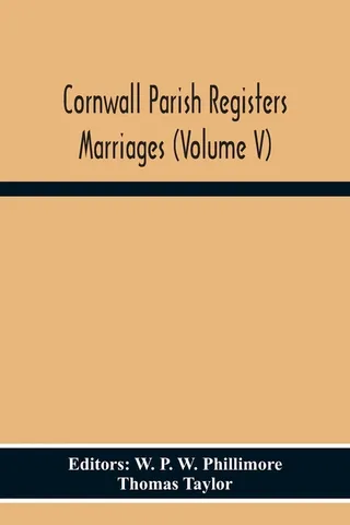 Cornwall Parish Registers Marriages