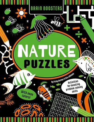 Brain Boosters Nature Puzzles Neon Colors Activity Book