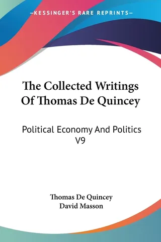 The Collected Writings of Thomas De Quincey