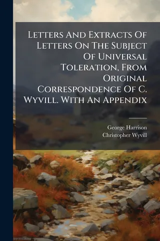 Letters And Extracts Of Letters On The Subject Of Universal Toleration, From Original Correspondence Of C. Wyvill. With An Appendix