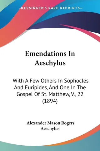 Emendations In Aeschylus