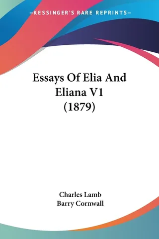 Essays Of Elia And Eliana