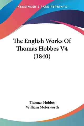 The English Works Of Thomas Hobbes V4 1840