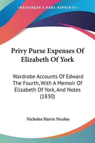 Privy Purse Expenses Of Elizabeth Of York