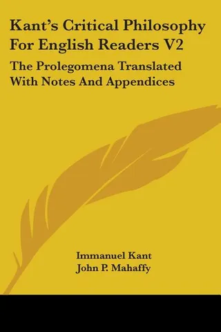 Kant's Critical Philosophy for English Readers