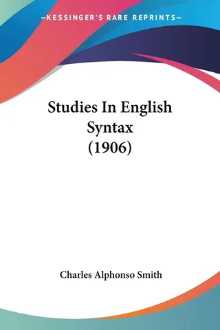 Studies in English Syntax