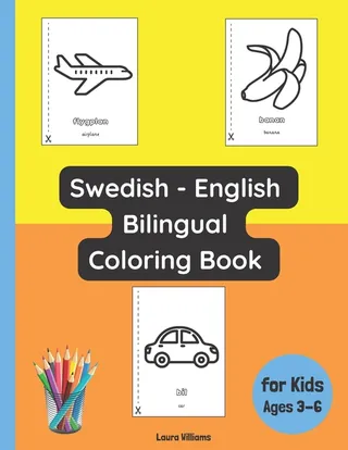 Swedish - English Bilingual Coloring Book for Kids
