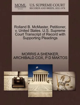 Rolland B. McMaster, Petitioner, v. United States