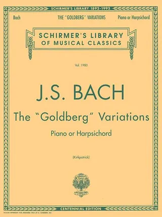 Bach Goldberg Variations Schirmer Library of Classics Vol. 1980 Advanced Piano Sheet Music