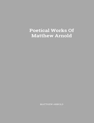 Complete Poetical Works of Matthew Arnold