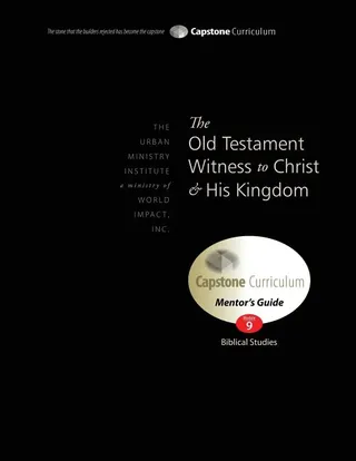 The Old Testament Witness to Christ and His Kingdom
