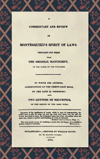 A Commentary and Review of Montesquieu's Spirit of Laws