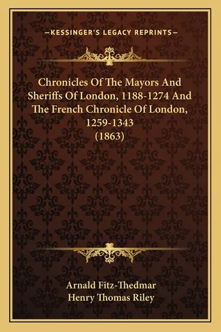 Chronicles Of The Mayors And Sheriffs Of London, 1188-1274 And The French Chronicle Of London, 1259-1343 1863