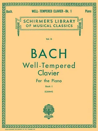 Bach Well-Tempered Clavier Book 1 Piano Sheet Music Schirmer Classics Vol. 13 Preludes and Fugues Bwv 846-869 Advanced Piano Songbook and Teacher Resource