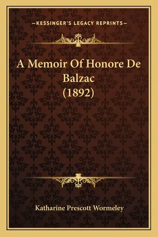 A Memoir Of Honore De Balzac 1892