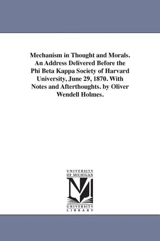 Mechanism in Thought and Morals