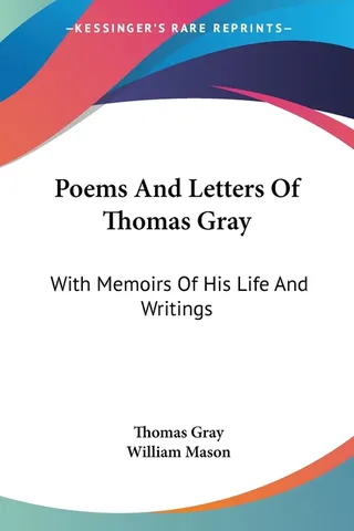 Poems And Letters Of Thomas Gray