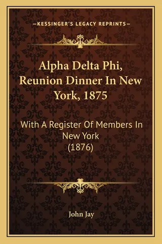 Alpha Delta Phi, Reunion Dinner In , 1875
